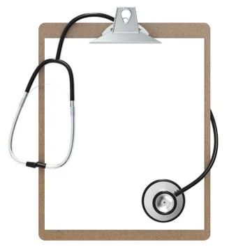 Clipboard and Stethoscope Stock Illustration
