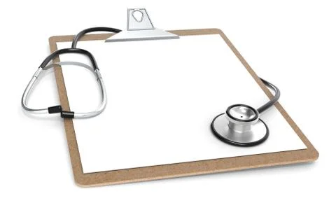 Clipboard and Stethoscope Stock Illustration