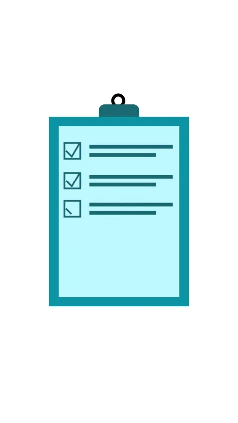 Clipboard animation showing checklist items being checked off one by one in.. 動画素材 331645288