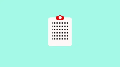 Clipboard animation with text document. Clipboard digital record and red cl.. Stock Footage 337617138
