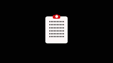 Clipboard animation with text document. Clipboard digital record and red cl.. Stock Footage 337617140