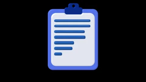 Clipboard animation with text lines. Clipboard document and record. Clipboa.. Stock Footage 338347692