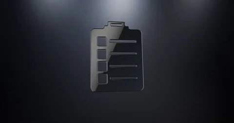 Clipboard Black 3d Icon Stock Footage 72285089