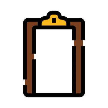 Clipboard with blank document page for notes Stock Illustration