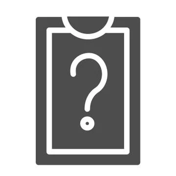 Clipboard with blank list solid icon. List with question mark vector Stock Illustration