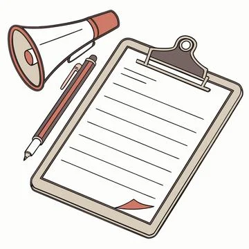 Clipboard with Blank Paper Document Isolated Vector Illustration Stock Illustration