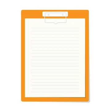 Clipboard with blank paper Illustrazione stock