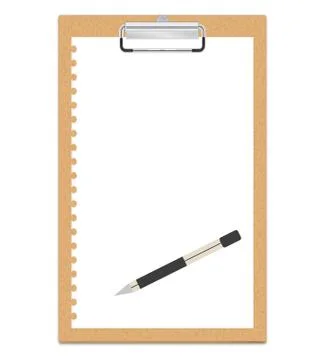 Clipboard with a blank sheet of paper Stock Illustration