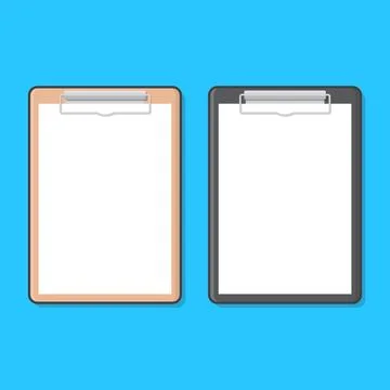 Clipboard With Blank White Paper Vector Icon Illustration. Flat Icon Of Cli.. Stock Illustration