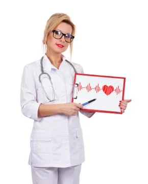 Clipboard with cardiogram Stock Photos