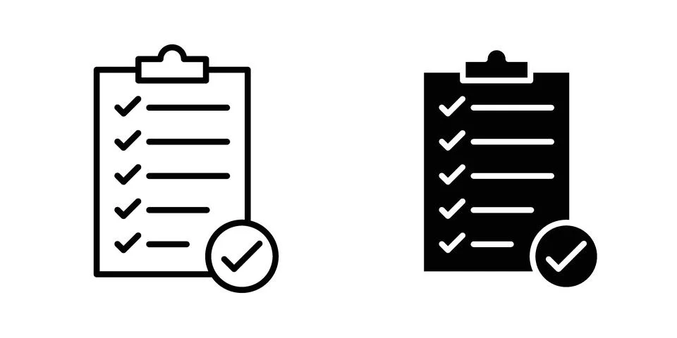 Clipboard check icon for design projects and web UI Stock Illustration