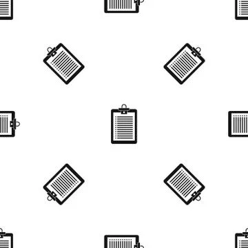 Clipboard with check list pattern seamless black イラスト素材