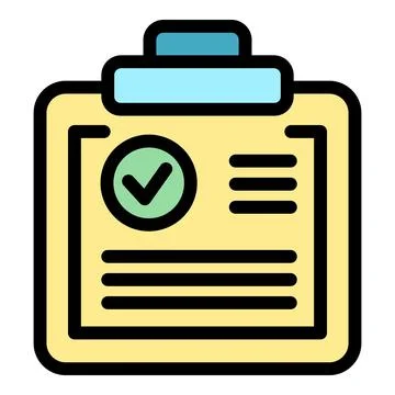 Clipboard with check mark icon representing completed task Stock Illustration