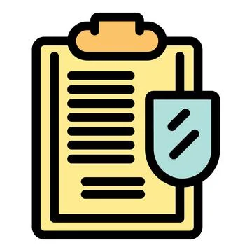 Clipboard with checked list and shield icon symbolizing secure data protectio Stock Illustration