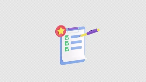 Clipboard with checklist 3d render animation. to-do list and business planning Stock Footage 249536475