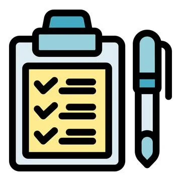 Clipboard with checklist and pen, completing tasks efficiently Stock Illustration