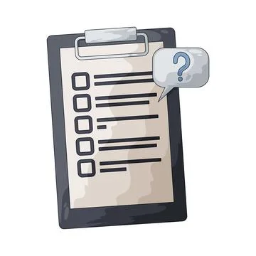 Clipboard with Checklist and Question Mark illustration Stock Illustration