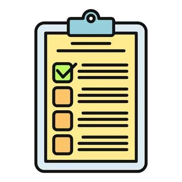 Clipboard checklist with checked task representing completion イラスト素材