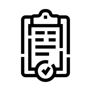 Clipboard checklist with checkmark completing task icon Stock Illustration