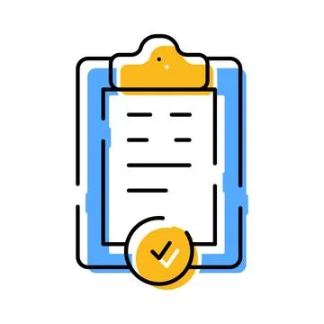 Clipboard checklist with completed task checkmark icon Stock Illustration