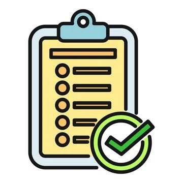 Clipboard checklist with completed tasks and checkmark icon Stock Illustration