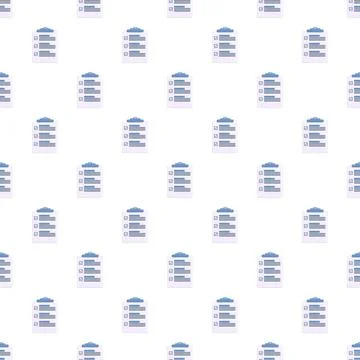 Clipboard checklist documents repeating seamless pattern background Stock Illustration