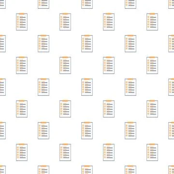 Clipboard checklist documents seamless pattern background Stockillustratie
