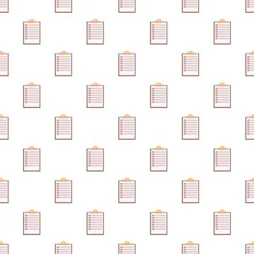 Clipboard checklist documents seamlessly repeating background pattern Stock Illustration