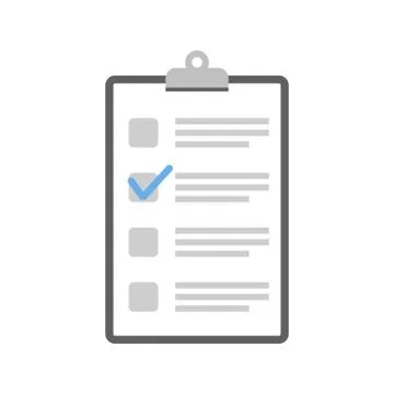Clipboard checklist flat design. Check list vector illustration Stock Illustration