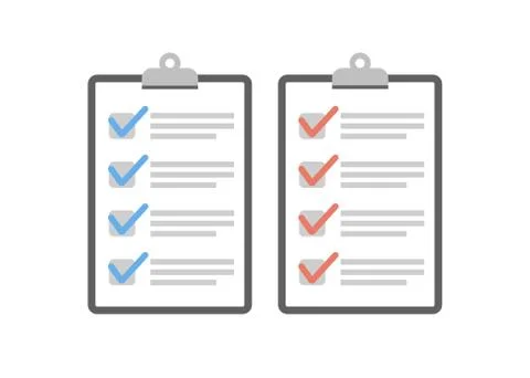Clipboard checklist flat design. Check list illustration Stock Illustration