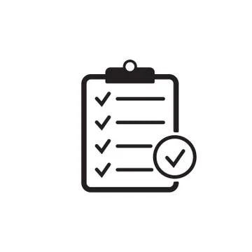 Clipboard with checklist icon Stock Illustration