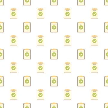 Clipboard checklist icon pattern with green checkmark Stockillustratie