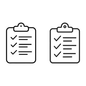Clipboard Checklist Icon Set Stock Illustration