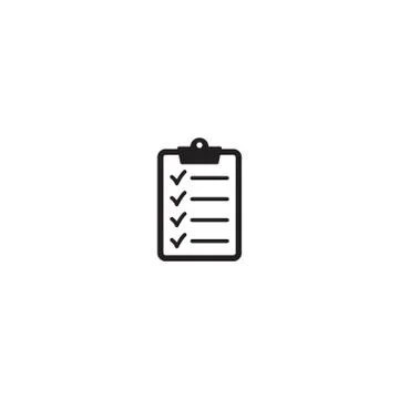 Clipboard with checklist icon, vector symbol for web site and app design. Stock Illustration