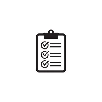 Clipboard with checklist icon, vector symbol for web site and app design. Stock Illustration