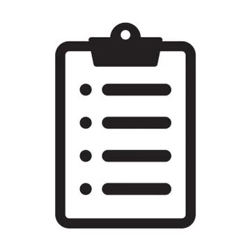 Clipboard with checklist icon, vector symbol for web site and app design. Illustrazione stock