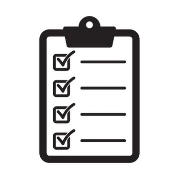 Clipboard with checklist icon, vector symbol for web site and app design. Stock Illustration