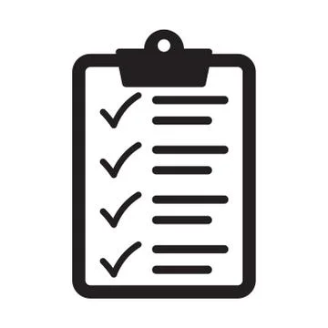 Clipboard with checklist icon, vector symbol for web site and app design. Stock Illustration
