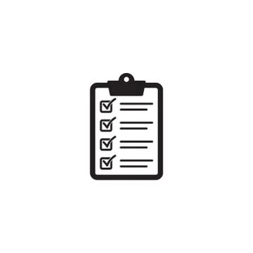 Clipboard with checklist icon, vector symbol for web site and app design. Stock Illustration