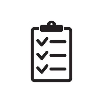 Clipboard with checklist icon, vector symbol for web site and app design. Stock Illustration