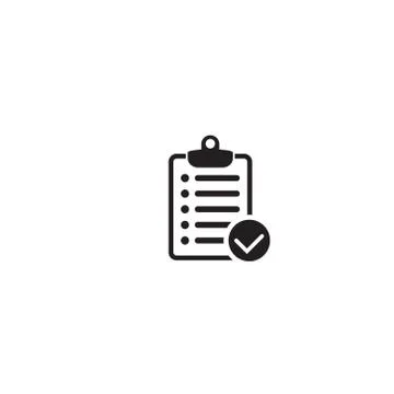 Clipboard with checklist icon, vector symbol for web site and app design. Stock Illustration