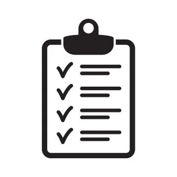 Clipboard with checklist icon, vector symbol for web site and app design. Illustrazione stock