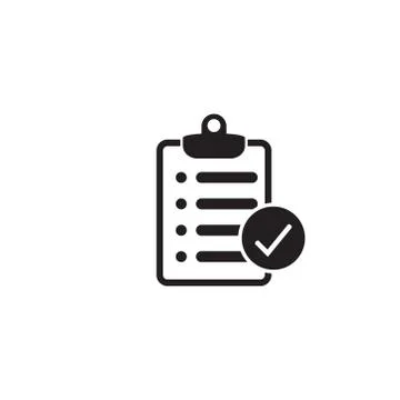 Clipboard with checklist icon, vector symbol for web site and app design. Stock Illustration