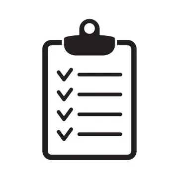 Clipboard with checklist icon, vector symbol for web site and app design. Stock Illustration