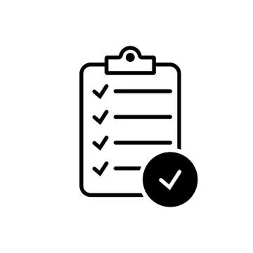 Clipboard with checklist icon, vector symbol for web site and app design. Illustrazione stock