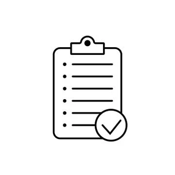 Clipboard with checklist icon, vector symbol for web site and app design. Stock Illustration