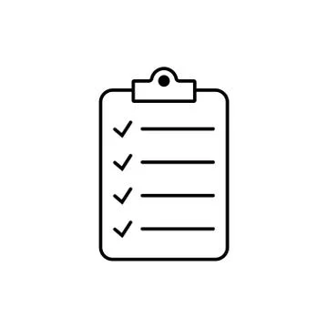 Clipboard with checklist icon, vector symbol for web site and app design. Stock Illustration