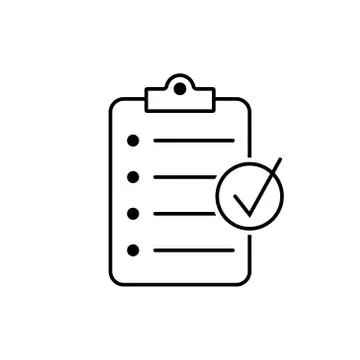 Clipboard with checklist icon, vector symbol for web site and app design. Stock Illustration