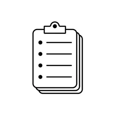 Clipboard with checklist icon, vector symbol for web site and app design. Stock Illustration