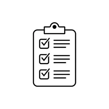 Clipboard with checklist icon, vector symbol for web site and app design. Stock Illustration